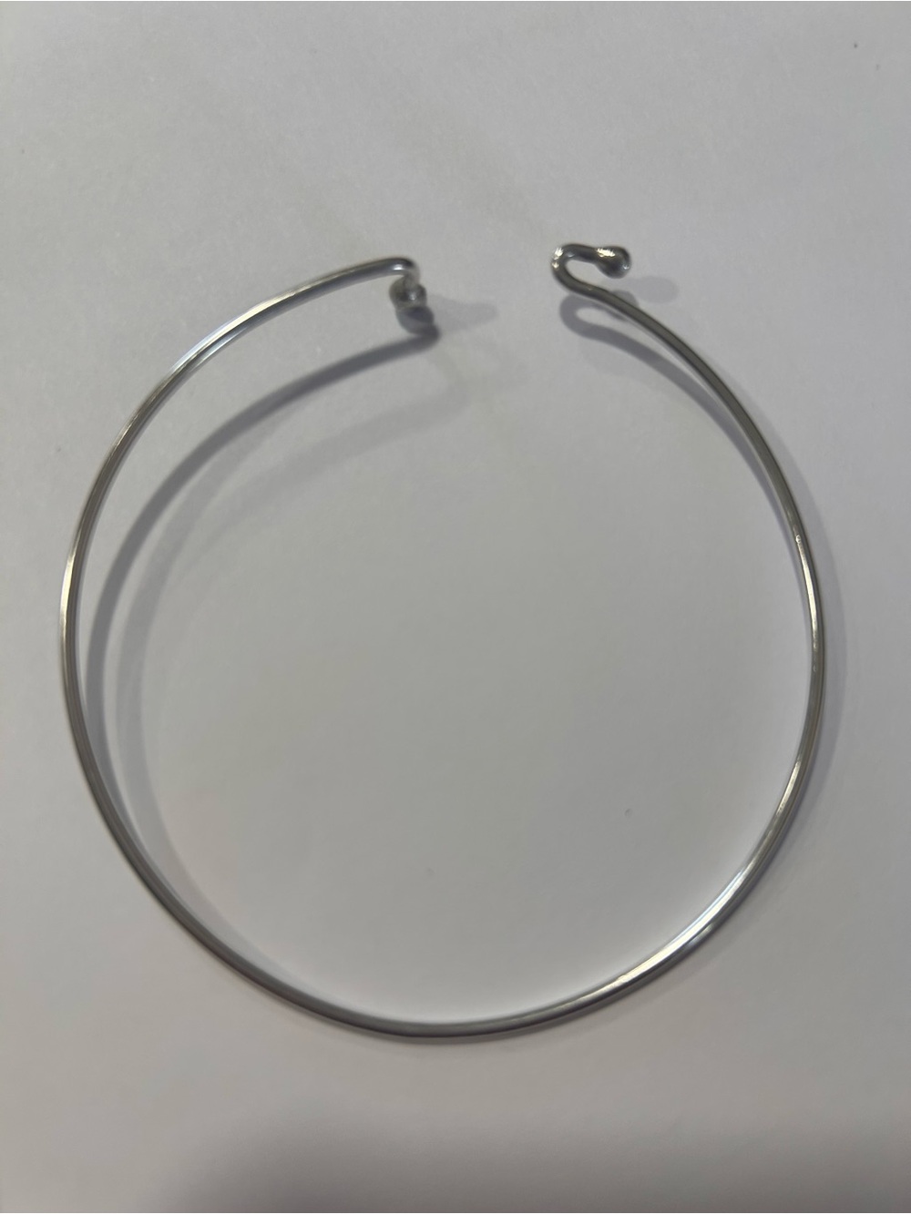 Sterling Silver Open Cuff Bracelet - Minimalist Silver Bangle - Picture 3 of 3